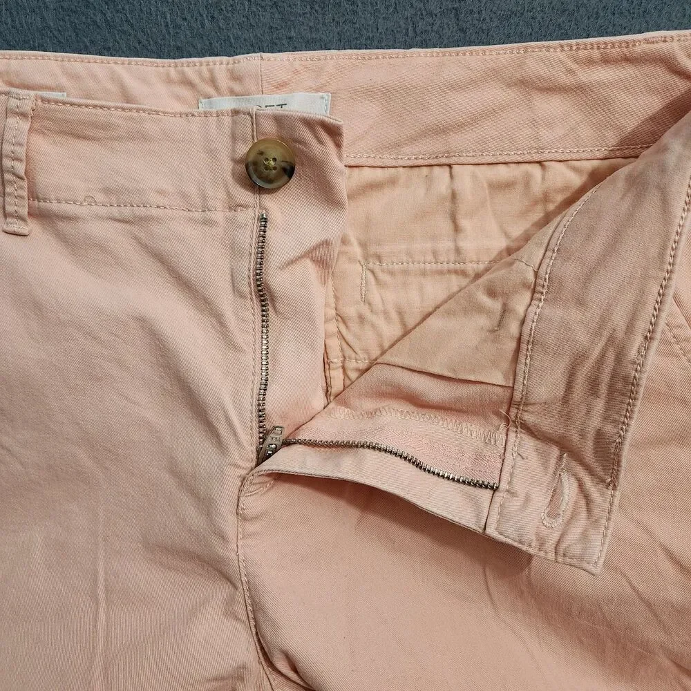 LOFT Chino Pants Women 8 Blush Pink Mid Rise The Slim